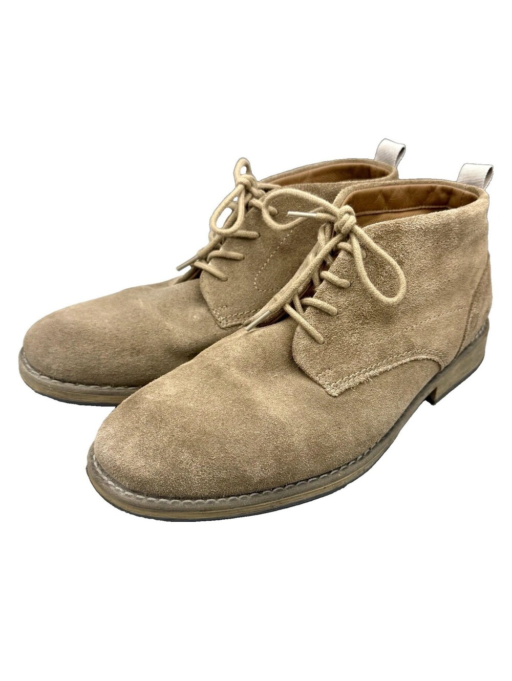 Sonoma Men's Beige Suede Chukka Ankle Boots Lace-Up Round Toe Rubber Sole